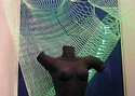 Lightnet in green over sculpture