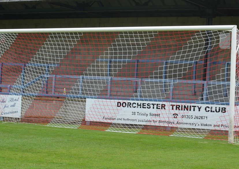 diagonal stripe football nets, red and white