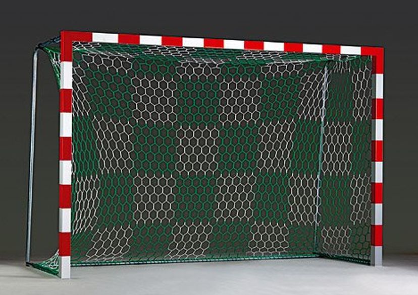 handball goal net in chquered pattern