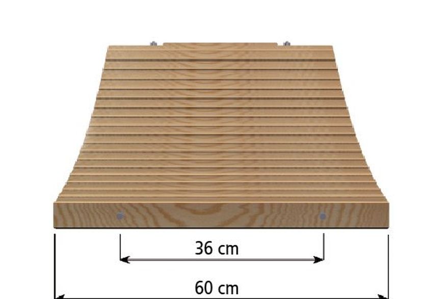 Wooden steps per running metre, Applicable width 50 cm
