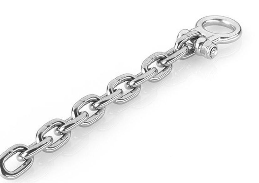 Stainless steel M8 chain shackle, incl. chain
