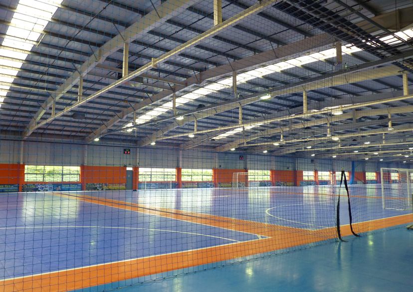 Indoor Football Facility net install