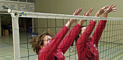 volleyball net with players