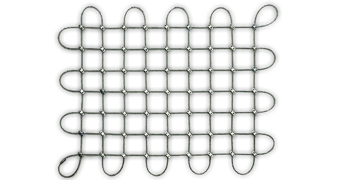 White Rope Netting 15cm Mesh Wire Rope Netting - 8mm Diameter - Huck