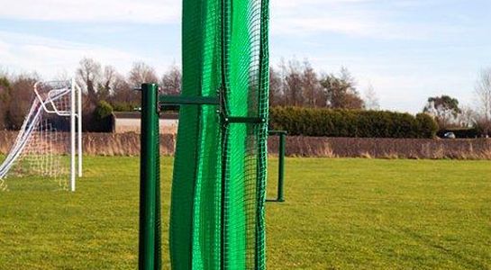 side view of folded golf cage