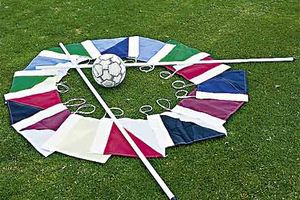 single colour corner flags