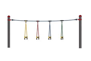 Rope ladder run, for steel posts