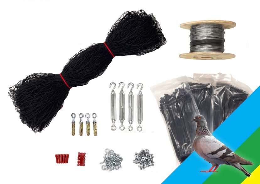 Pigeon netting and fixings