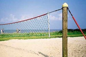 Volleyball net at a beach