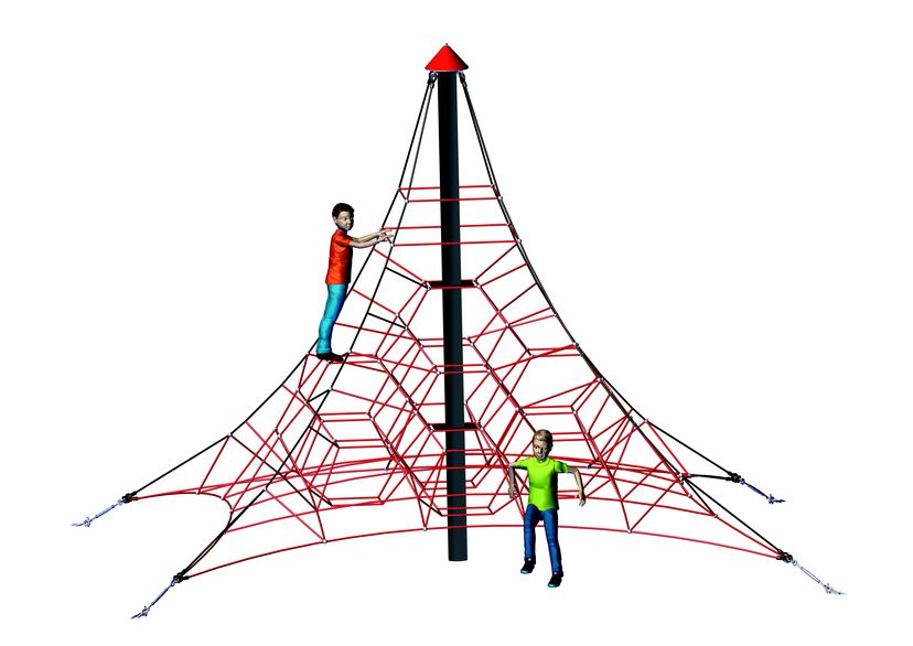 SPIDER 4 rope pyramid with 4 guy lines