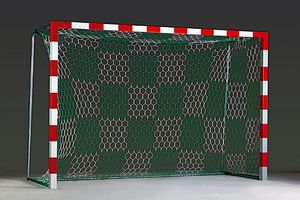 handball goal net in chquered pattern