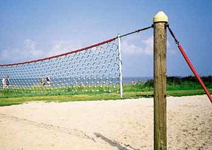 Volleyball net at a beach