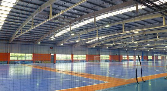 Indoor Football Facility net install