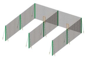 double lane nets and pole, grey