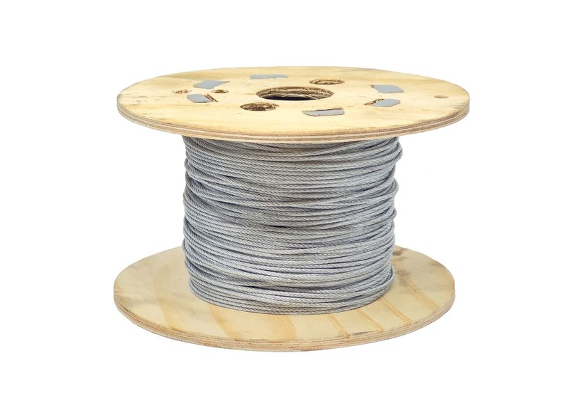 2mm Net Straining Wire, 7x7 Galvanised - 50m Coil