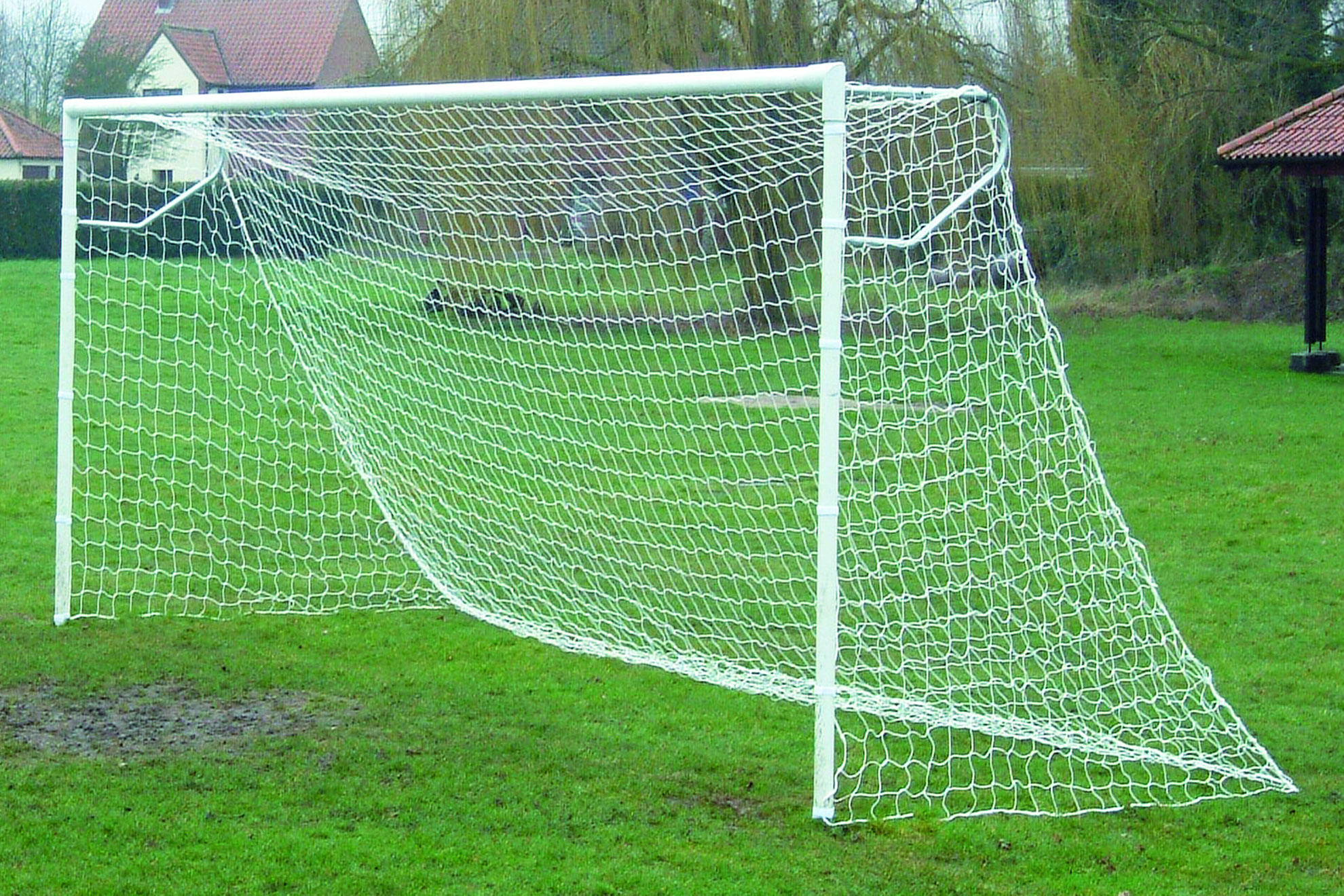 24ft x 8ft Full Size Senior Straight Back Football Goal Post Net 