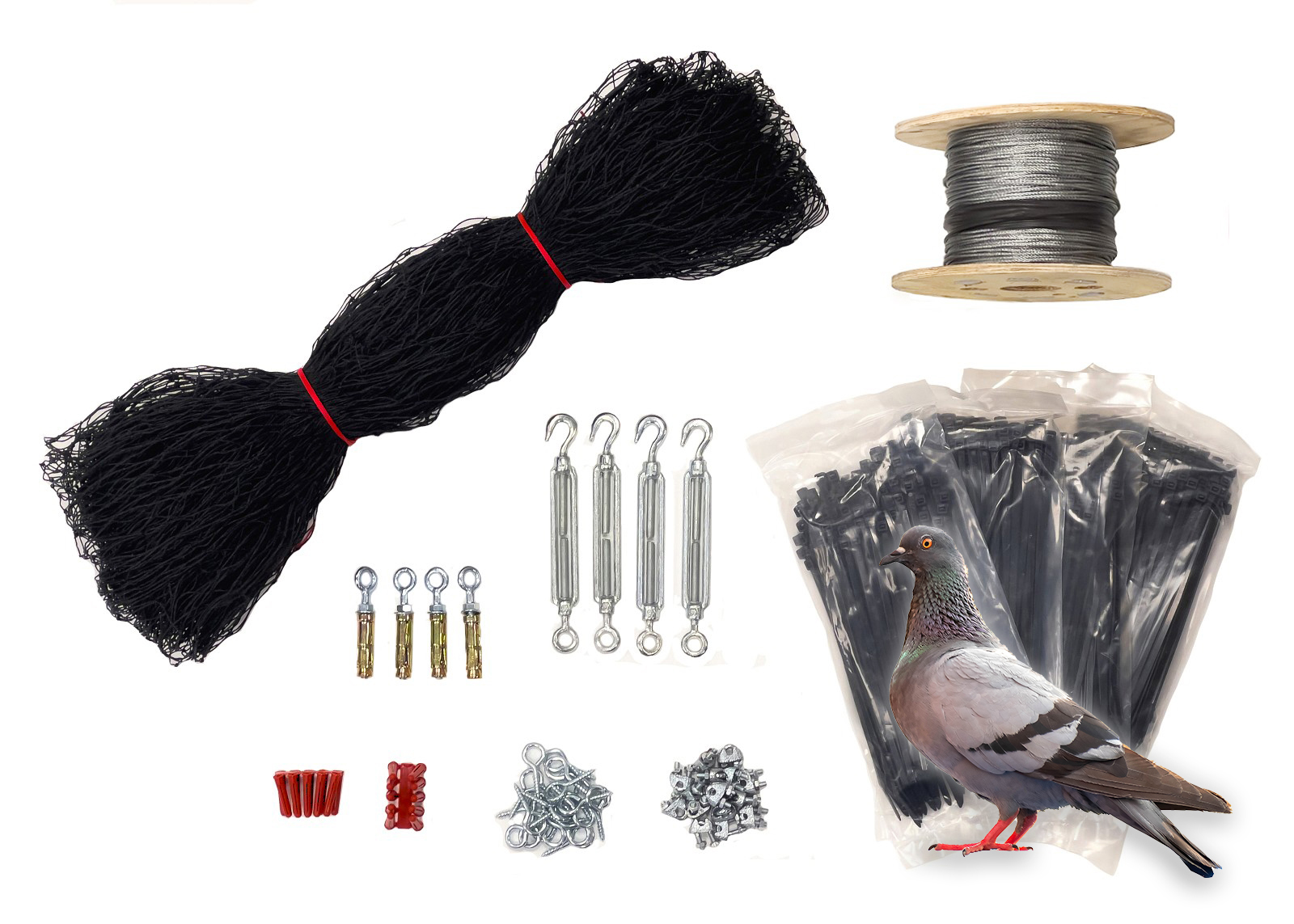 10m x 10m Bird Net Kit | Pigeon Netting Set for Home - Huck